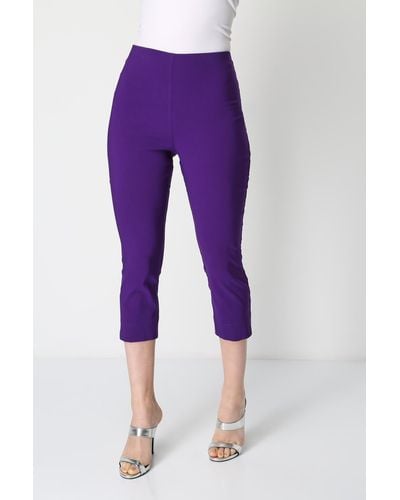 Roman Cropped Stretch Trouser - Purple