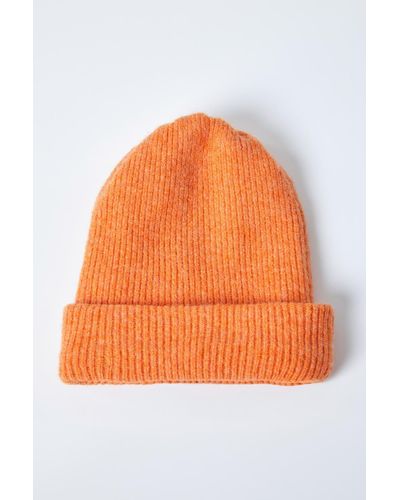 Roman Soft Ribbed Stretch Knit Hat - Orange