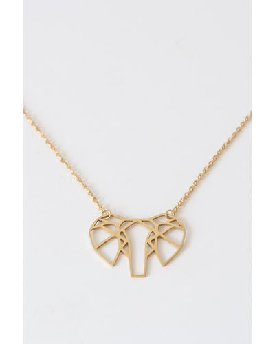 Roman Origami Elephant Necklace - Metallic