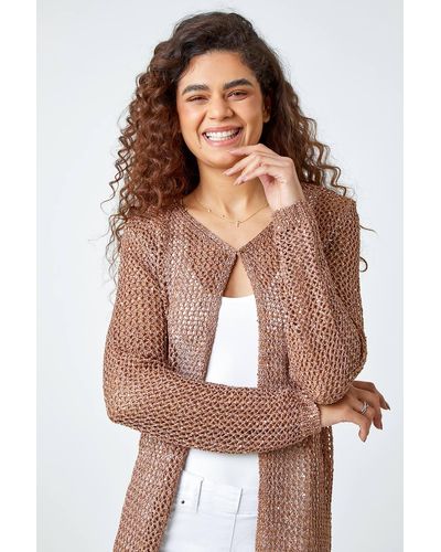 Roman Sequin Knit Longline Cardigan - Multicolour