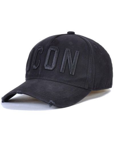 Royal Culture Dsquared2 Be Icon Distressed Cap Black - Blue