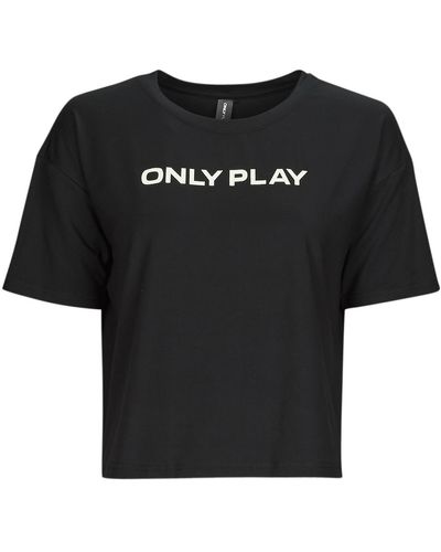 Only Play T Shirt Onpfont Logo Short Ss Train Tee - Black