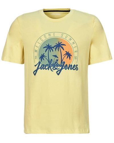 Jack & Jones T Shirt Jjsummer Vibe Tee Ss Crew Neck - Yellow