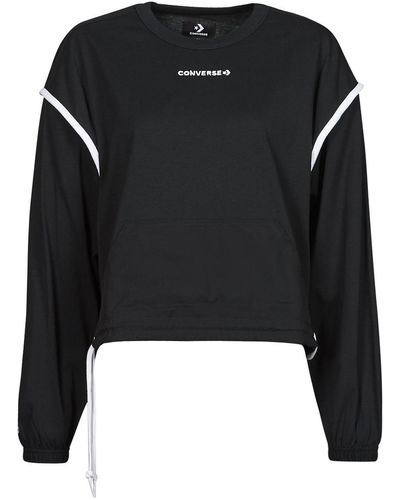 Converse Long Sleeve Jersey Crew Sweatshirt - Black