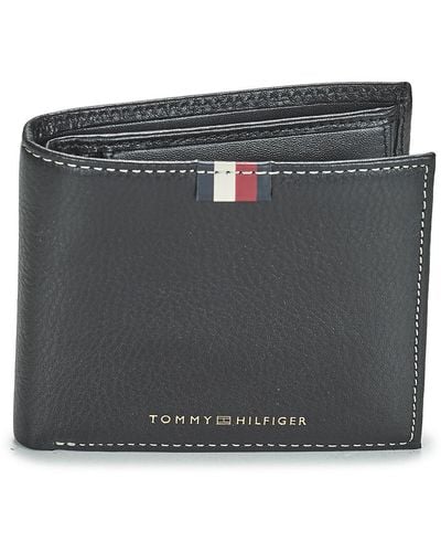 Tommy Hilfiger Purse Wallet Th Corp Leather Cc And Coin - Black