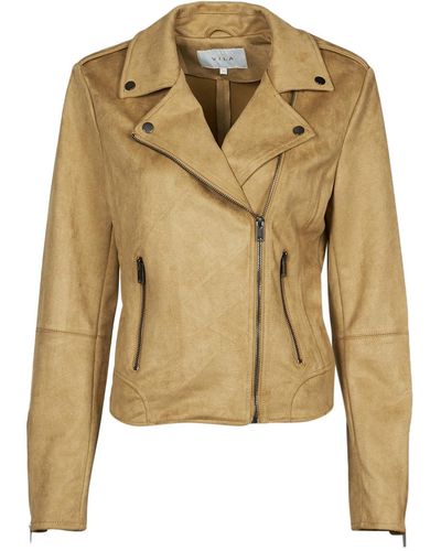Vila Vifaddy Leather Jacket - Brown