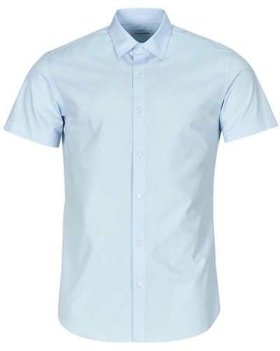Jack & Jones Short Sleeved Shirt Jjjoe Shirt Ss Plain - Blue