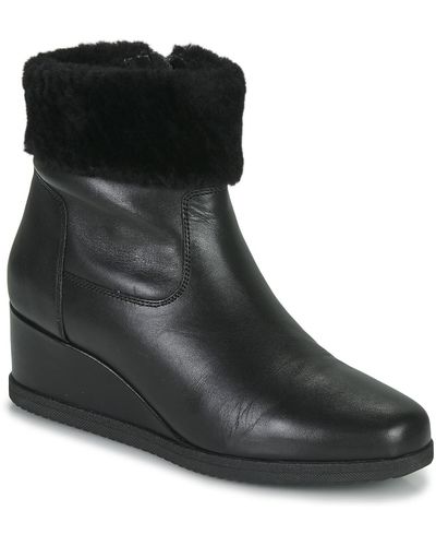 Geox D Anylla Wedge G Low Ankle Boots - Black