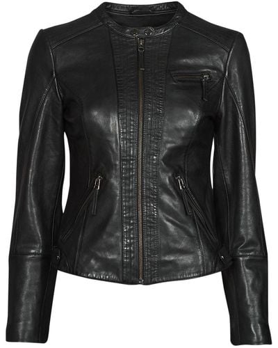 Naf Naf Clouse Leather Jacket - Black