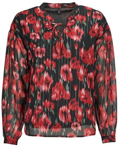 ONLY Blouse Onlmarise Lurex L/s String Top Cs Ptm - Red