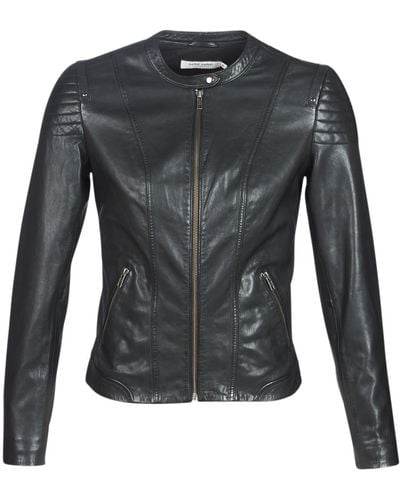 Naf Naf Leather Jacket Clim - Black