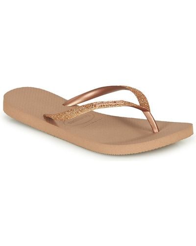 Havaianas Slim Glitter Flip Flops / Sandals (shoes) - Brown