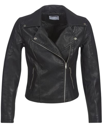 Noisy May Nmrebel Women's Leather Jacket In Black