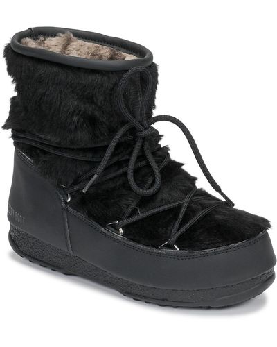 Moon Boot Monaco Low Fur Wp Snow Boots - Black