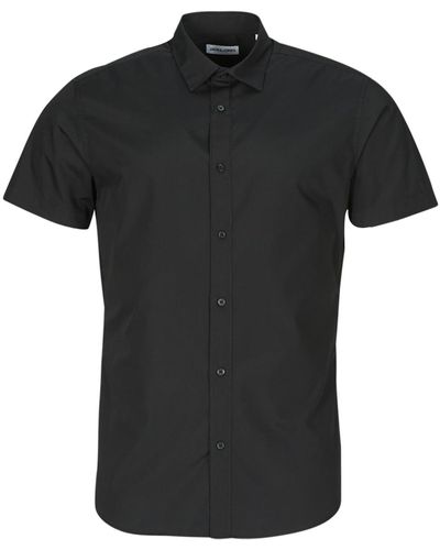 Jack & Jones Short Sleeved Shirt Jjjoe Shirt Ss Plain - Black