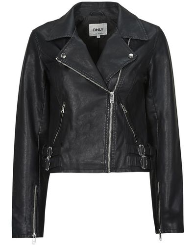 ONLY Leather Jacket Onlalba - Black