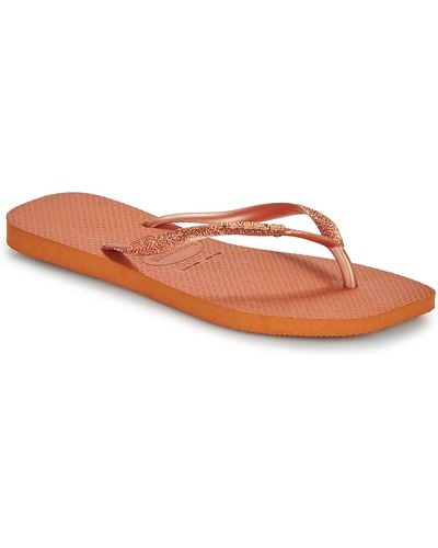 Havaianas Flip Flops / Sandals (shoes) Slim Square Glitter - Pink