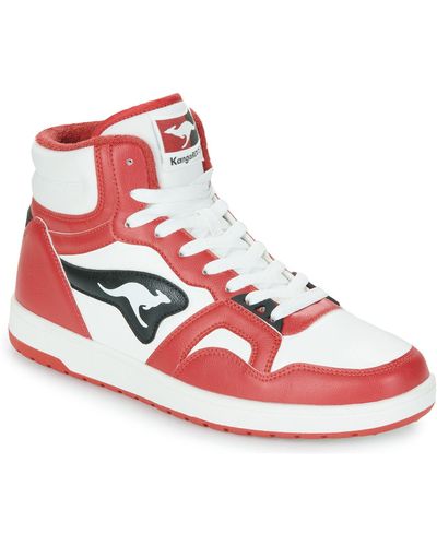 Kangaroos Shoes (high-top Trainers) K-slam Point Mid - Red