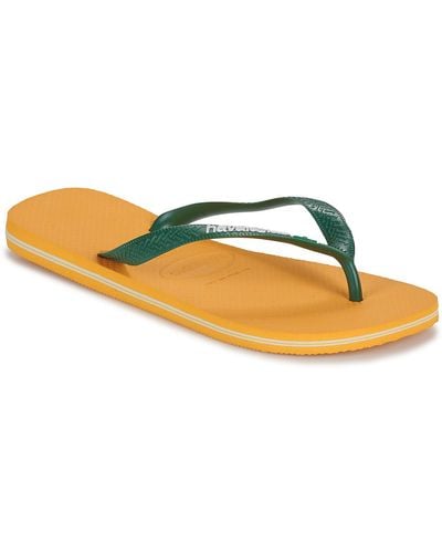 Havaianas Flip Flops / Sandals (shoes) Brasil Logo - Yellow