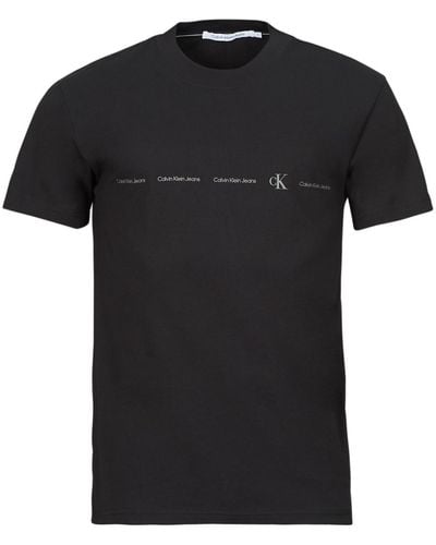 Calvin Klein T Shirt Logo Repeat Tee - Black