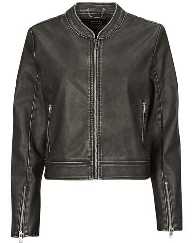 ONLY Leather Jacket Onlmindy - Black