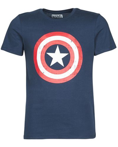 Yurban Captain America Logo T Shirt - Blue