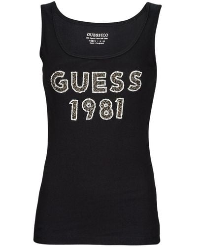 Guess Tops / Sleeveless T-shirts Logo Tank Top - Black