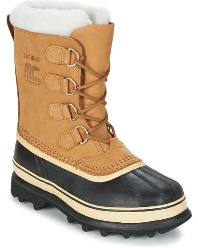 Sorel Caribou Waterproof Suede And Rubber Boots - Brown