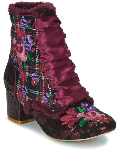 Irregular Choice Toasty Toes Low Ankle Boots - Purple