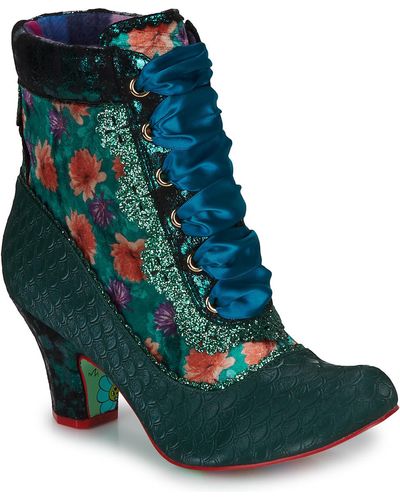 Irregular Choice Hello There Low Ankle Boots - Green