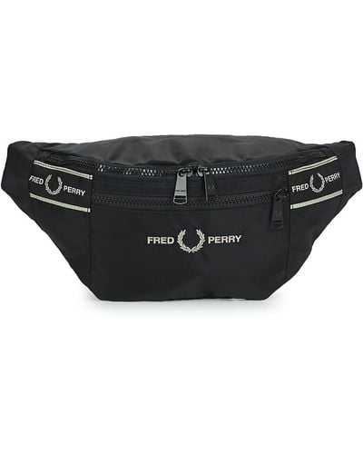 Fred Perry Graphic Tape Crossbody Bag Hip Bag - Black