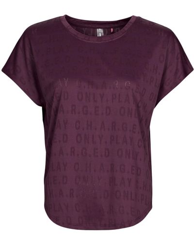 Only Play T Shirt Onpsafa New Curved Ss Train Tee - Purple