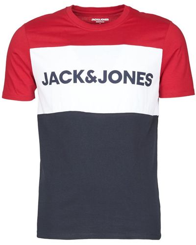 Jack & Jones T Shirt Jjelogo Blocking - Pink