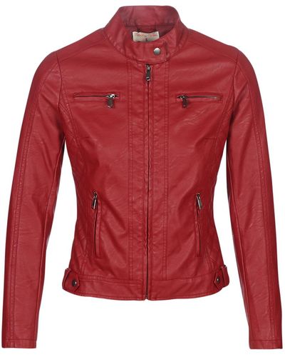 Moony Mood Leather Jacket - Red