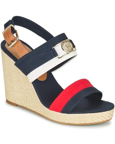 Tommy Hilfiger Essential Tommy High Wedge Sandals - Blue