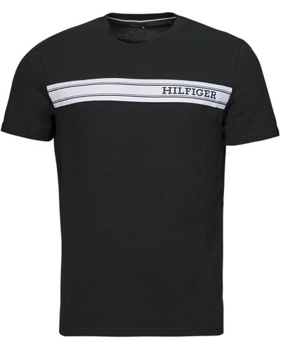 Tommy Hilfiger T Shirt Monotype Stripe - Black