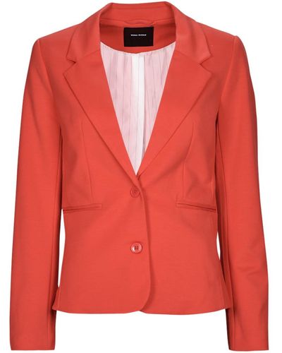 Vero Moda Jacket Vmlucca Ls Slim Jersey Blazer Noos - Red