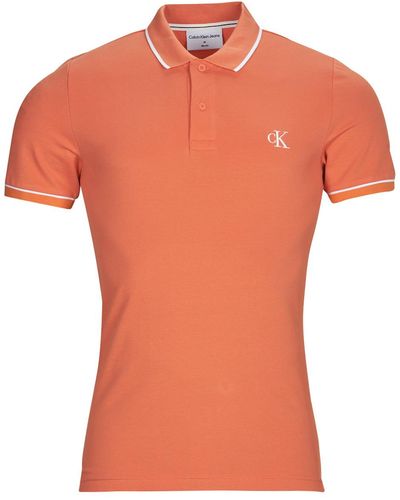 Calvin Klein Polo Shirt Tipping Slim Polo - Orange