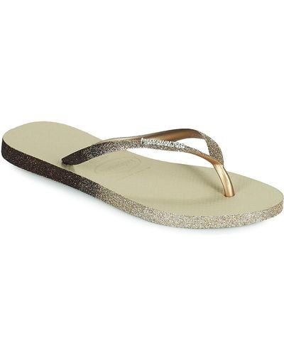 Havaianas Slim Sparkle Ii Flip Flops / Sandals (shoes) - Natural