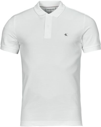 Calvin Klein Polo Shirt Ck Embro Badge Slim Polo - White