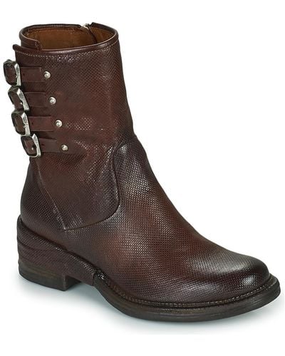 A.s.98 Miracle Buckle Low Ankle Boots - Brown