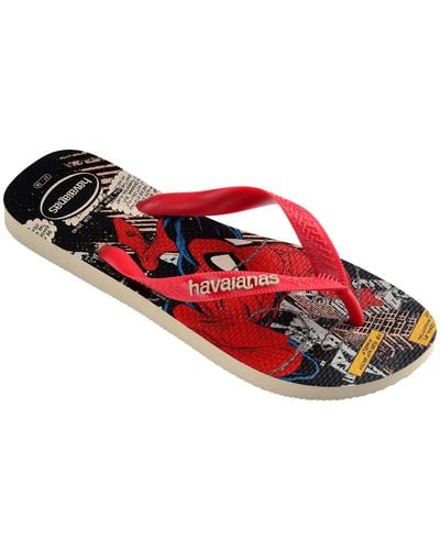 Havaianas Flip Flops / Sandals (shoes) Top Marvel Classics - Red