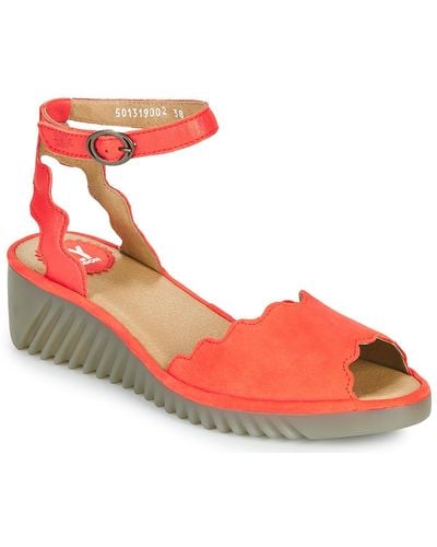 Fly London Lume Sandals - Red
