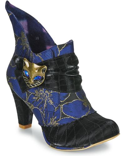 Irregular Choice Miaow Low Ankle Boots - Blue