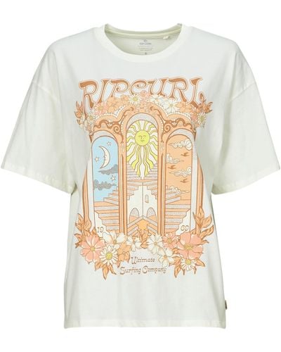 Rip Curl T Shirt Tropical Tour Hertiage Tee - Natural