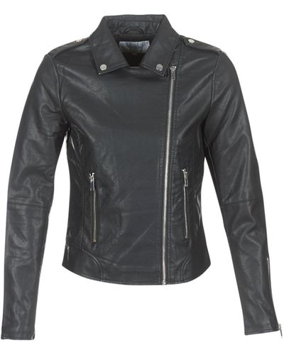 Vila Vicara Leather Jacket - Grey