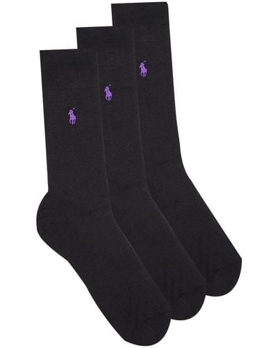 Polo Ralph Lauren Socks Asx91-mercerized-socks-3 Pack - Black