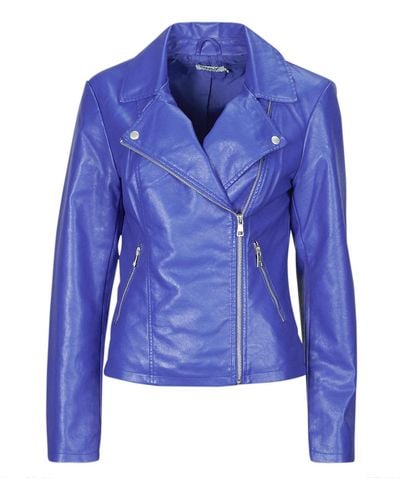 ONLY Leather Jacket Onlnewmelisa - Blue