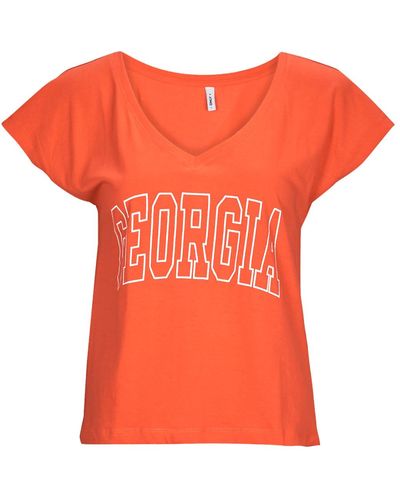 ONLY T Shirt Onlkelly S/s V-neck Top Box Cs Jrs - Orange