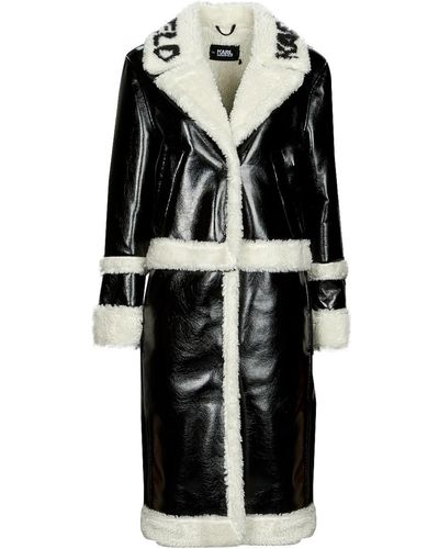 Karl Lagerfeld Faux Shearling Transform Coat Coat - Black